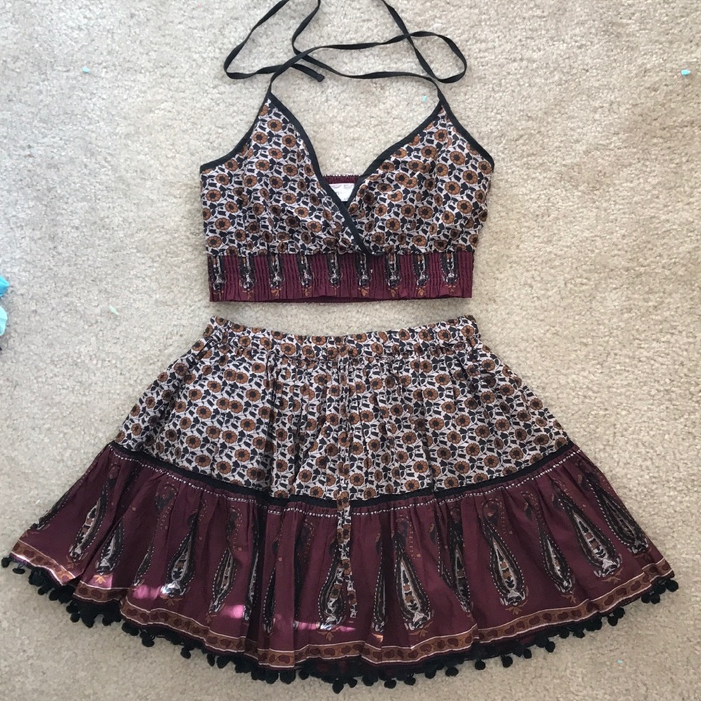 Boho Two Piece Skirt Set